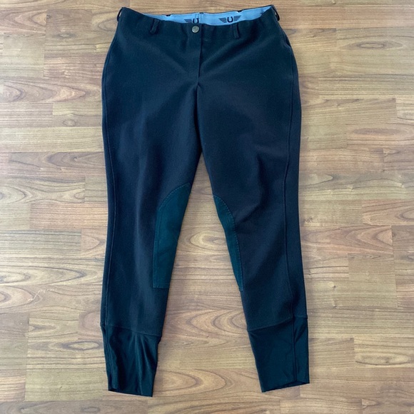 TuffRider ladies black ribbed pull on riding tights, 34 - Picture 1 of 4